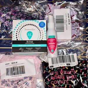 6 PC Valentines Happy Hooha Lot: 4 MED Victoria’s Secret thongs & 2 Summers Eve